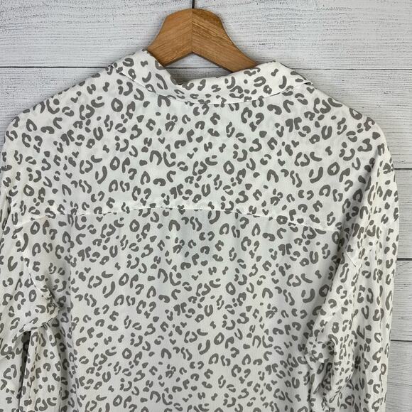Abercrombie & Fitch Womens size Medium Leopard Cheetah Print Cropped Blouse NEW - Picture 10 of 12